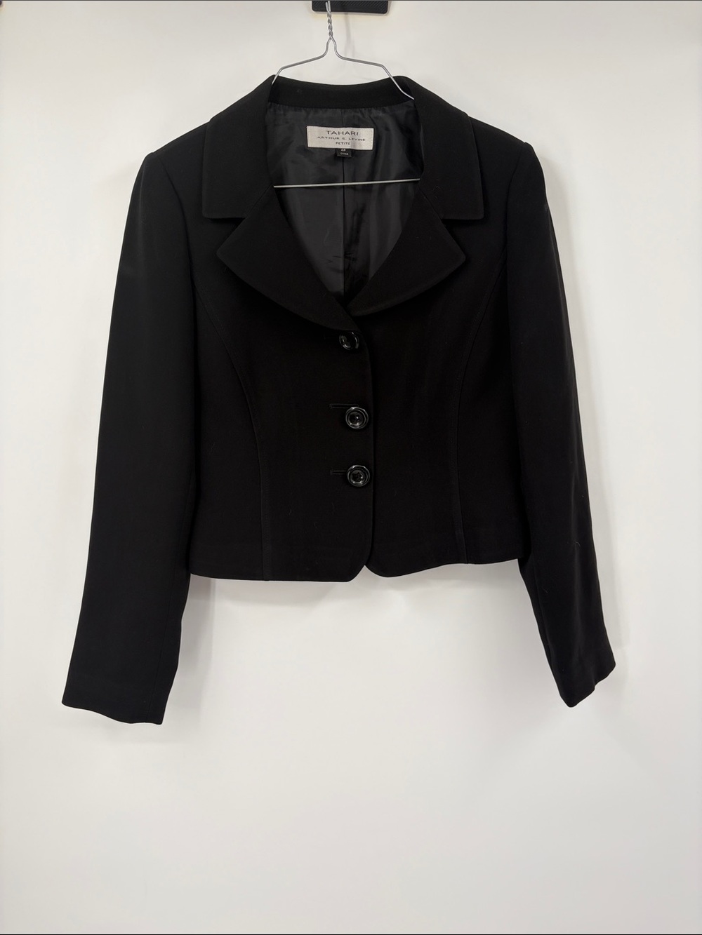 Vintage Tahari Arthur S Levine Black Cropped Jacket Size 4P
